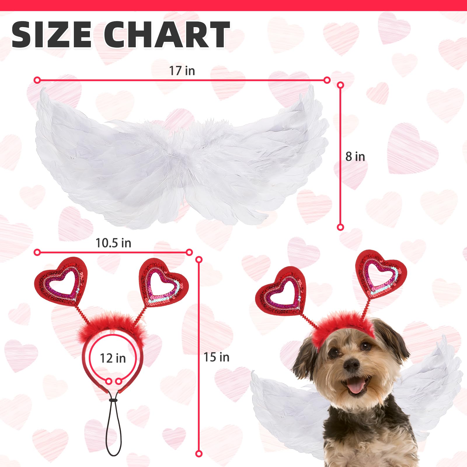 KOOLTAIL Valentines Heart Headband red adds festive charm for Valentine's Day costumes.