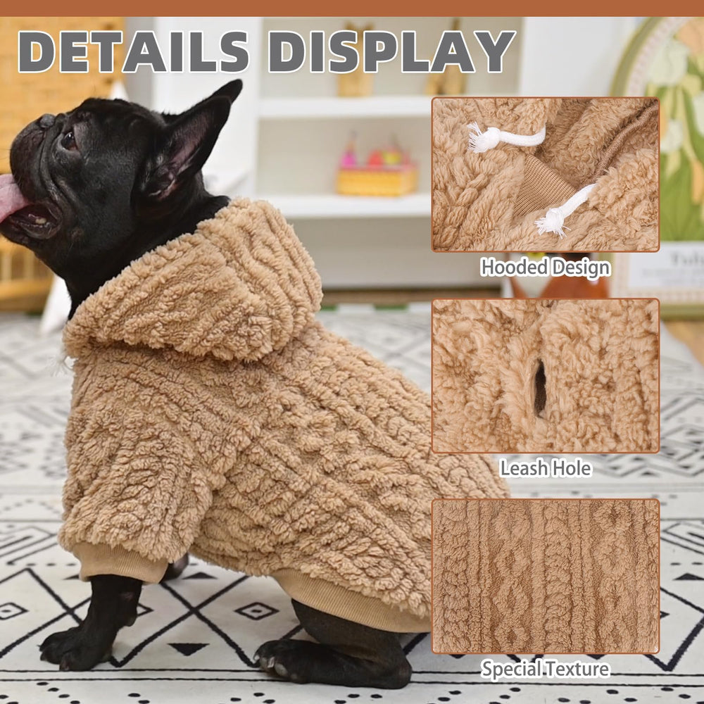 KOOLTAIL warm dog hoodie with hat drawstring for wind protection.
