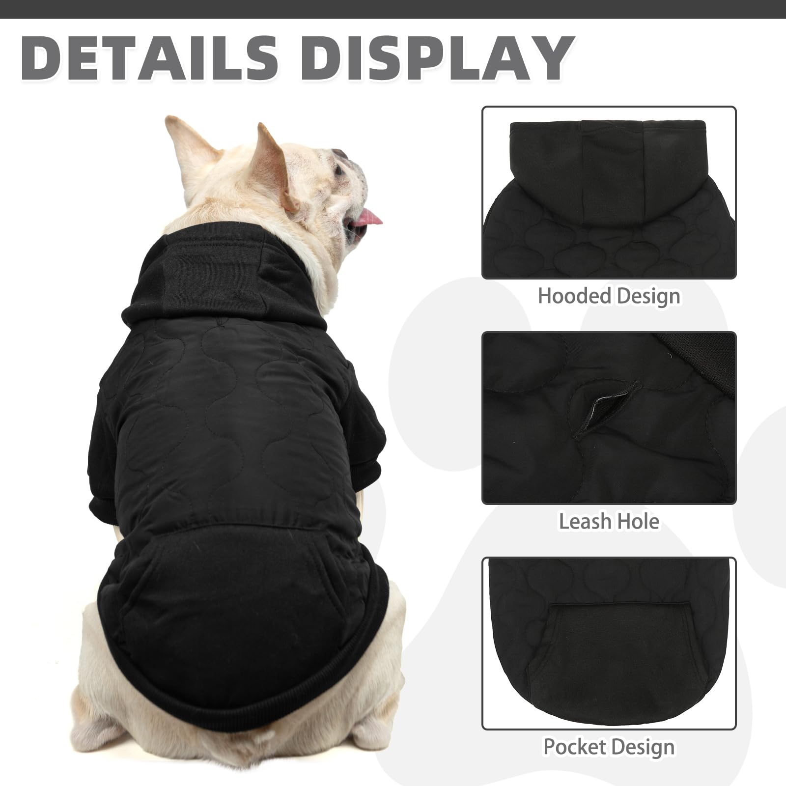 KOOLTAIL warm dog winter coat easy-on pullover design for quick dressing.