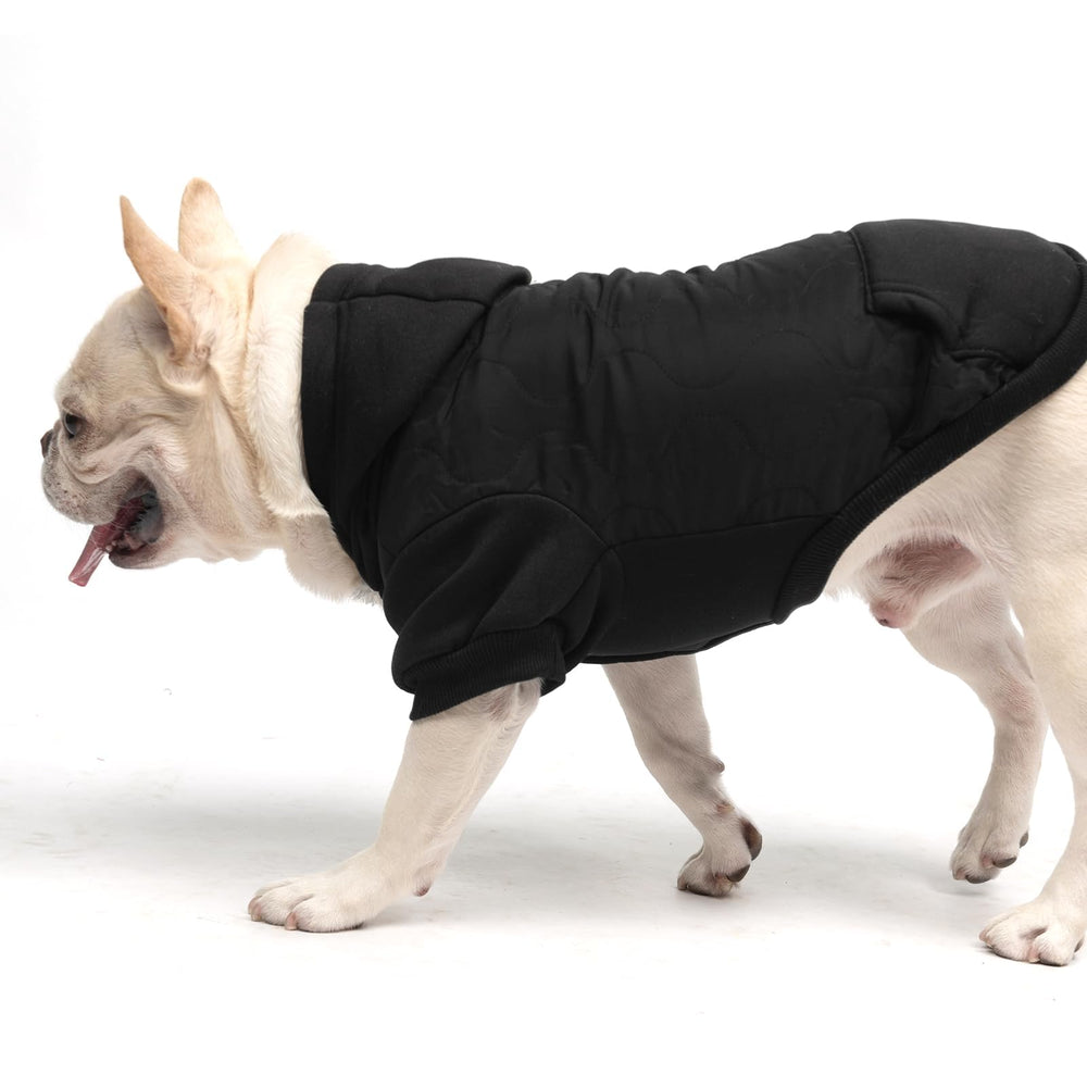 KOOLTAIL warm dog winter coat high-belly cut for easy potty breaks.