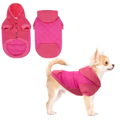 KOOLTAIL warm dog winter coat rose red S front view showing snug fit for cold days