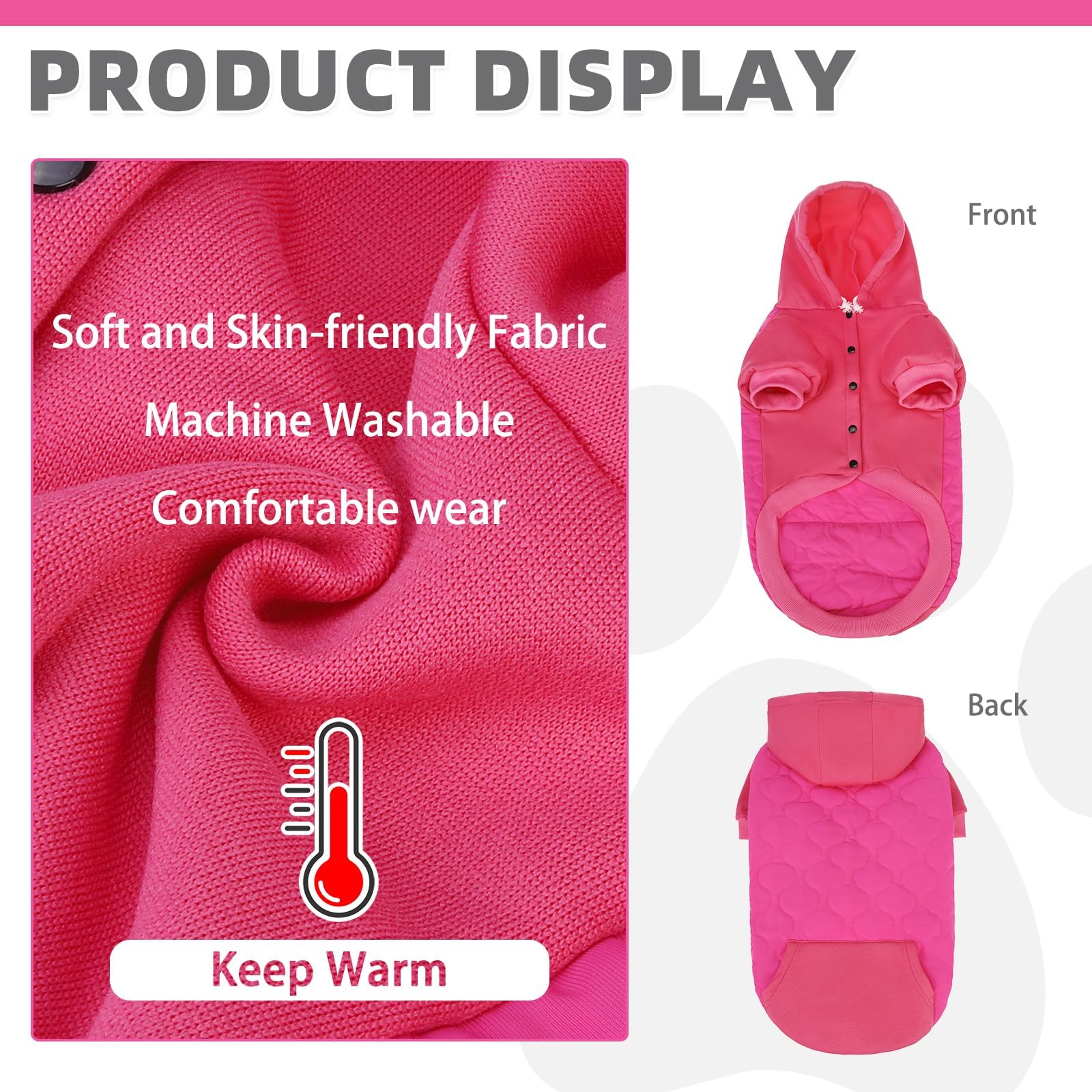 KOOLTAIL dog coat with hood and drawstring detail for wind protection