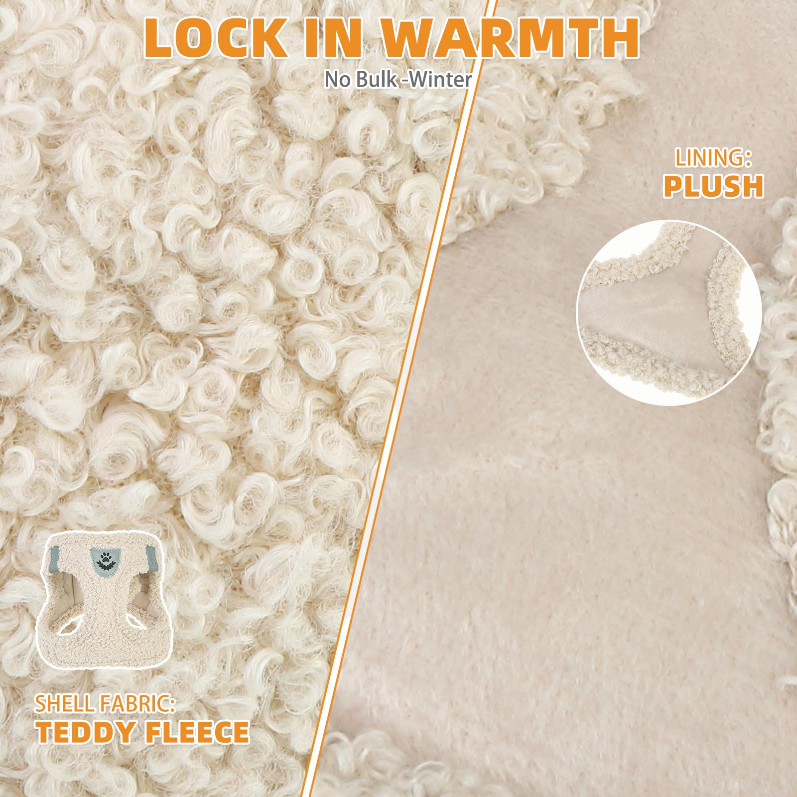 KOOLTAIL warm fabric detail close-up emphasizing double-layer teddy fleece warmth