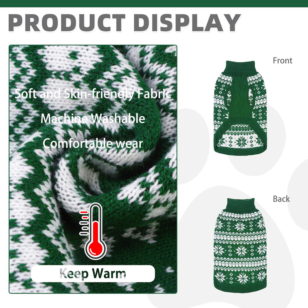 KOOLTAIL warmth closeup dog sweater green highlights plush acrylic for indoor-outdoor comfort.