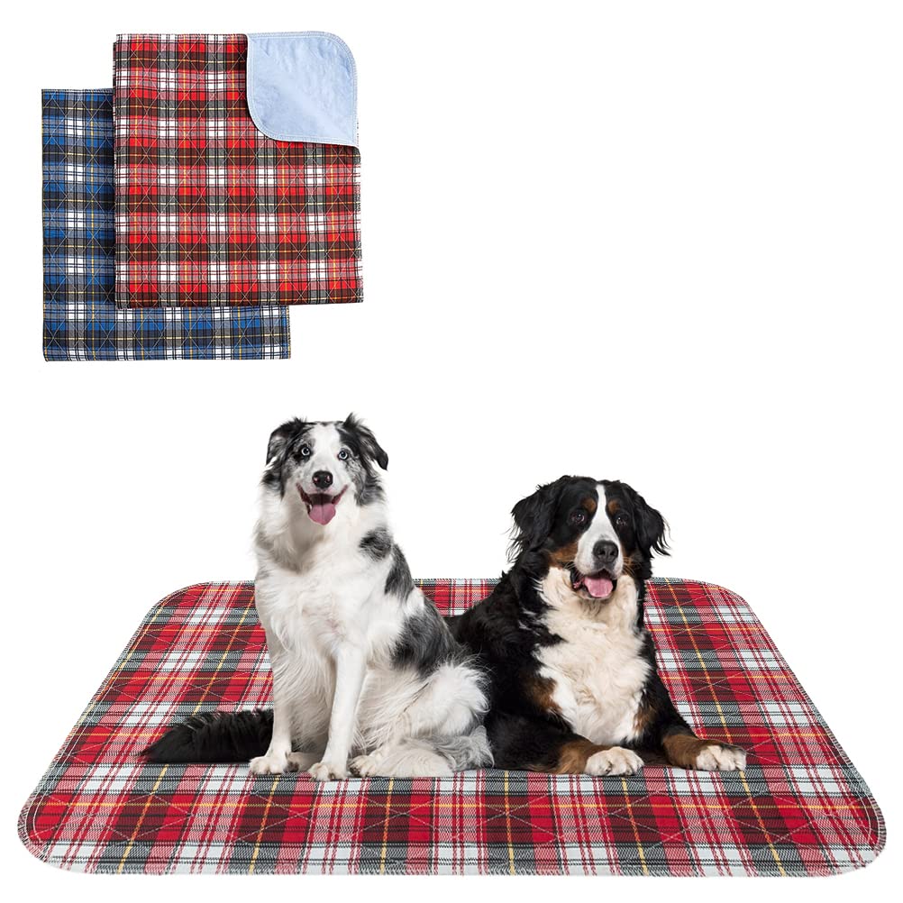 KOOLTAIL washable pee pad plaid design for dog potty training on floors.