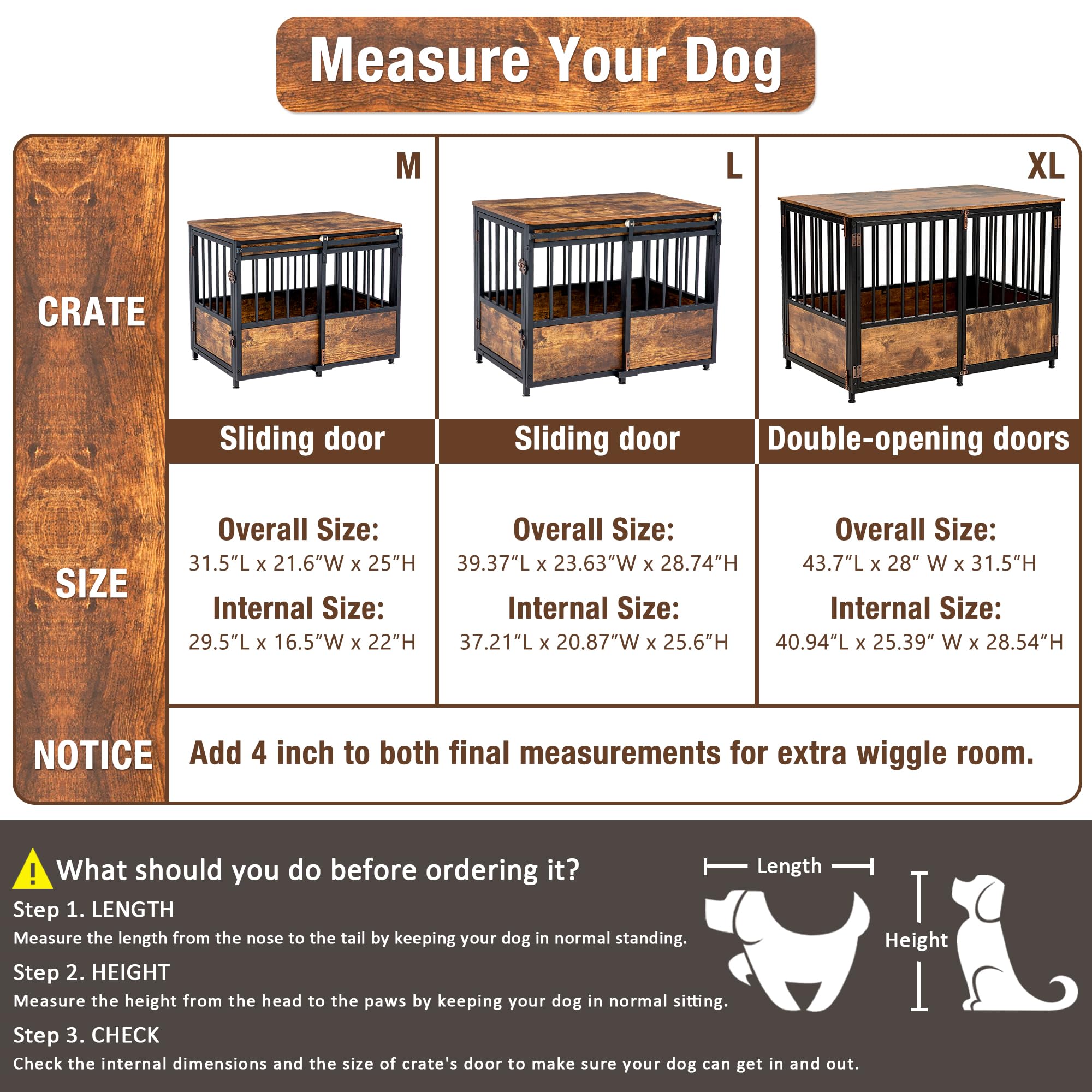 KOOPRO top-storage dog crate offers extra space for pet supplies and decor.