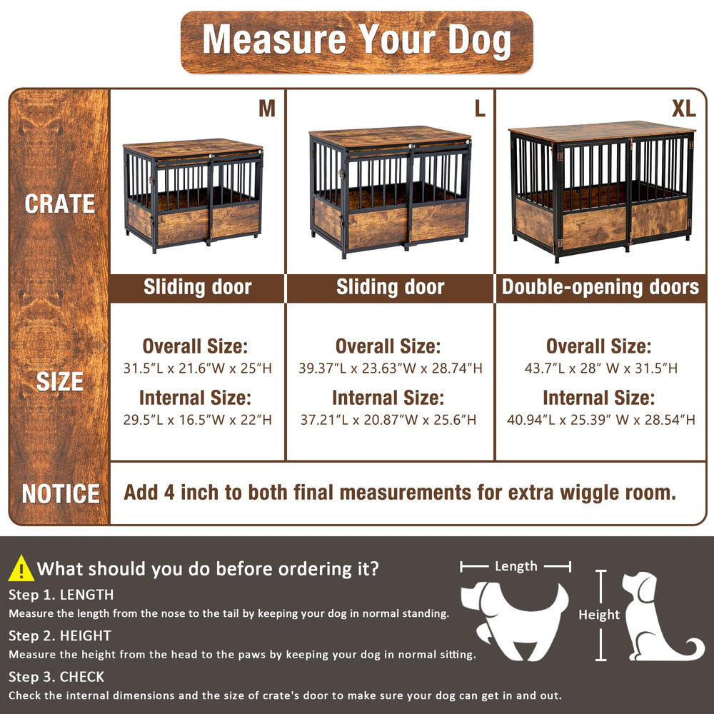 KOOPRO top-storage dog crate offers extra space for pet supplies and decor.