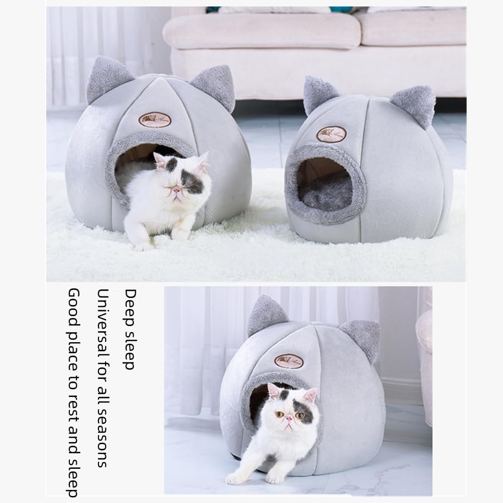 KooTeedd cat bed with non-slip bottom—stable lounging on smooth floors.