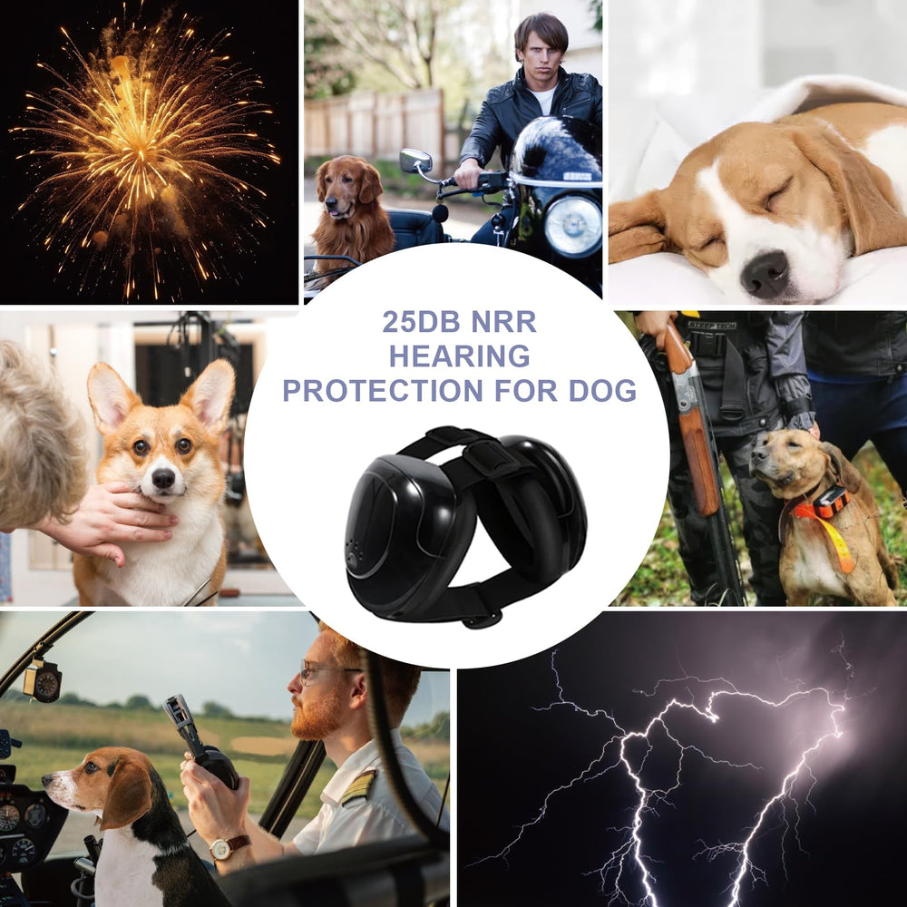 KOPBTBOY dog earmuffs adjustable strap for secure fit during grooming or fireworks.