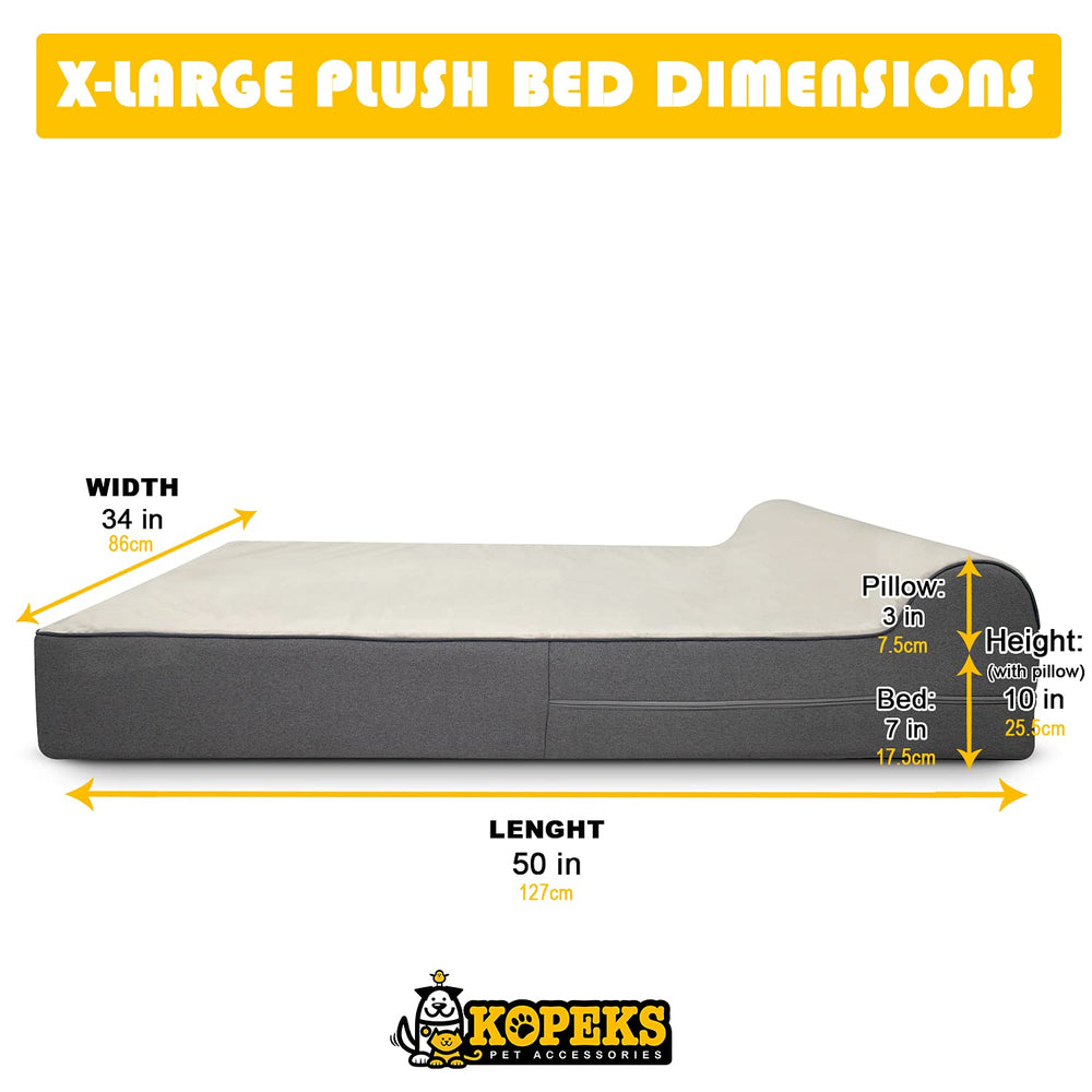 KOPEKS replacement cover dimensions 50x34x7 visible for easy fit.