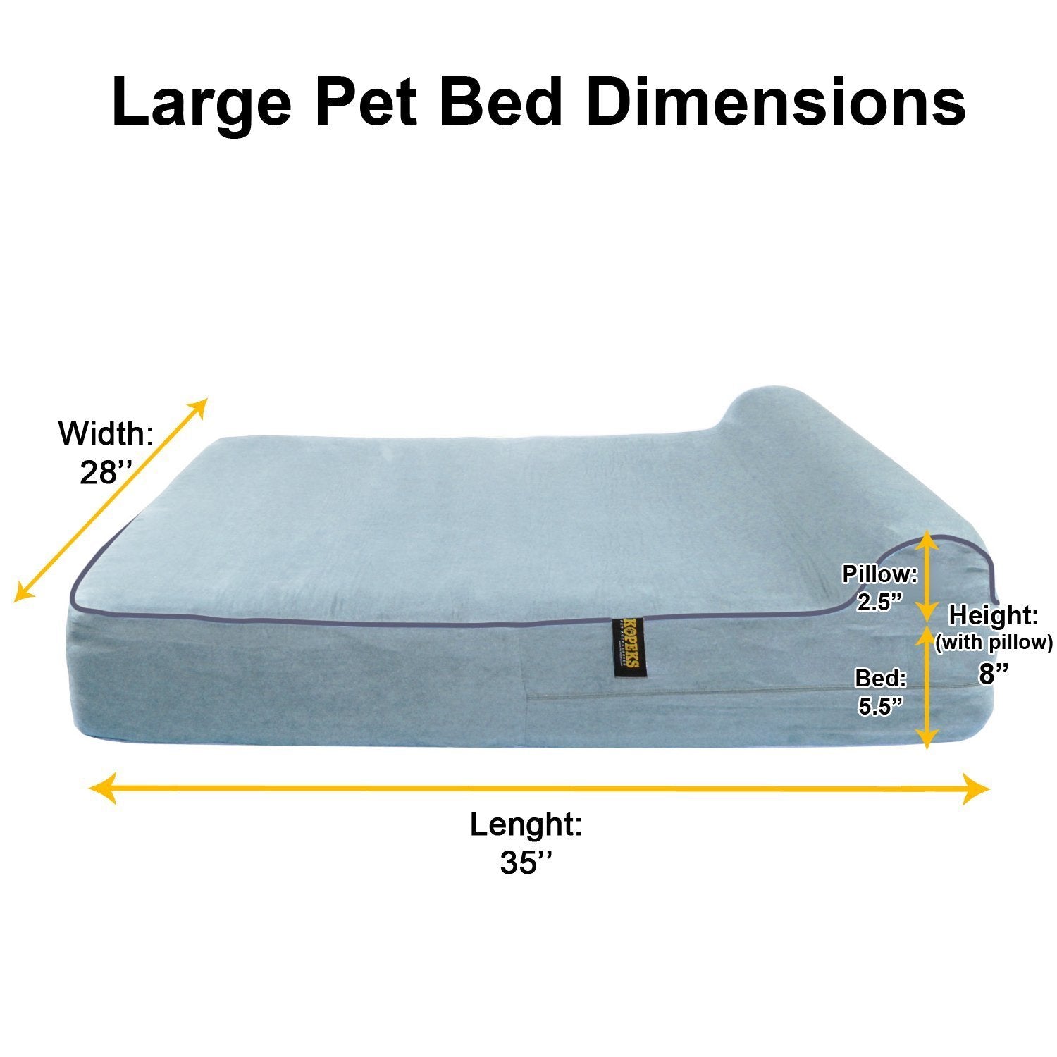 KOPEKS dog bed replacement cover grey large close-up fabric texture for durability.
