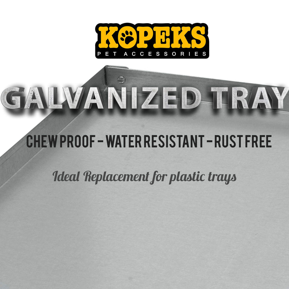 KOPEKS metal tray being wiped clean for quick, reusable floor protection