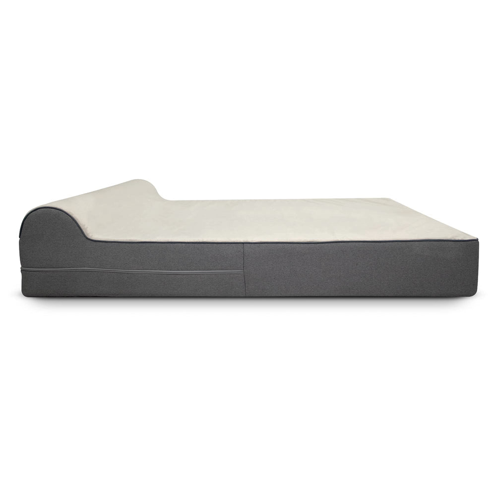 KOPEKS replacement cover grey on XL jumbo bed demonstrates a clean, coordinated look.