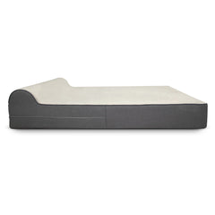 KOPEKS replacement cover grey on XL jumbo bed demonstrates a clean, coordinated look.