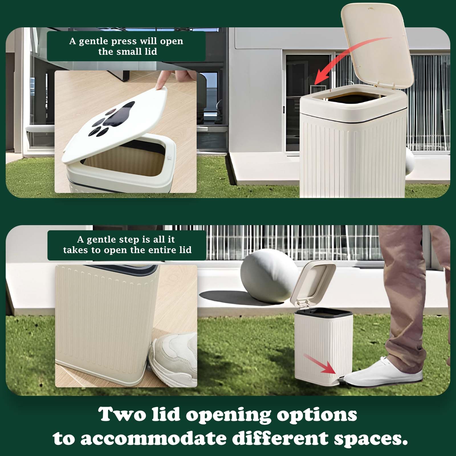 Kopuncare dog bin features an airtight lid to limit odors.