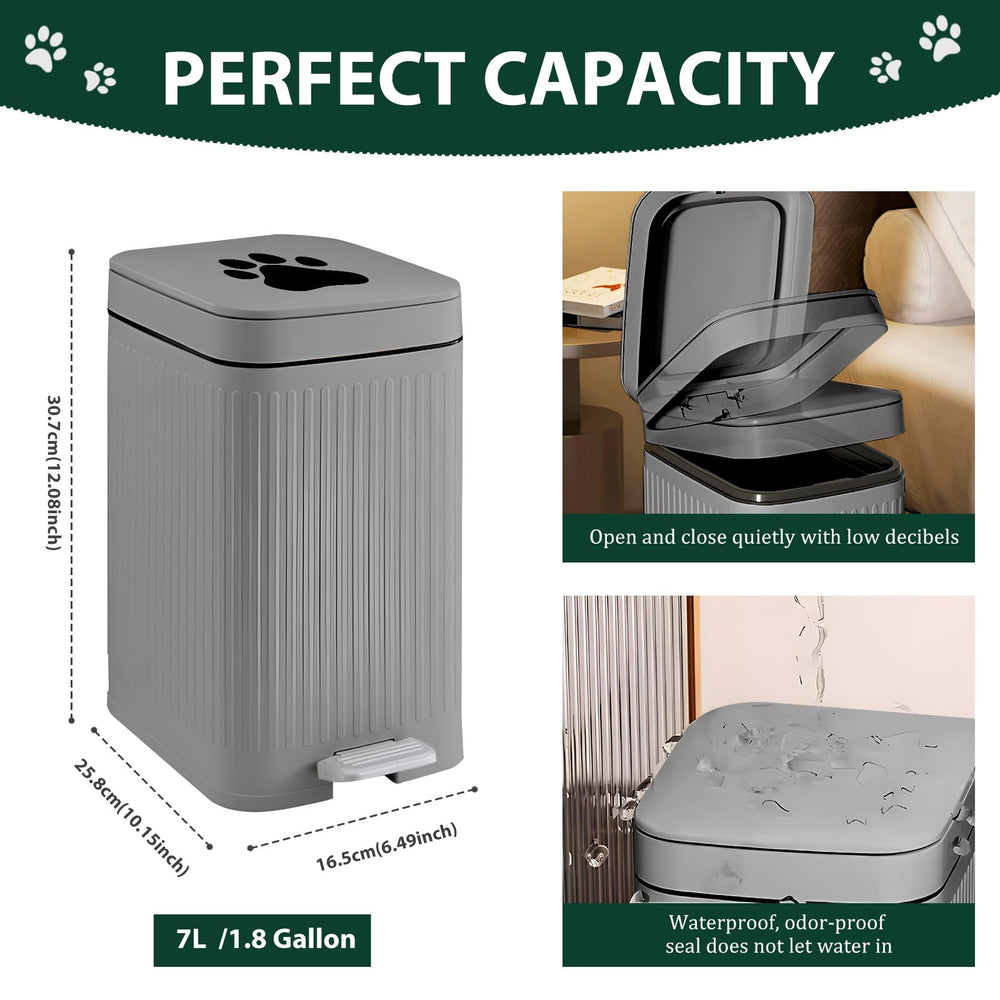 Kopuncare outdoor foot-pedal dog poop trash can enables hands-free disposal.