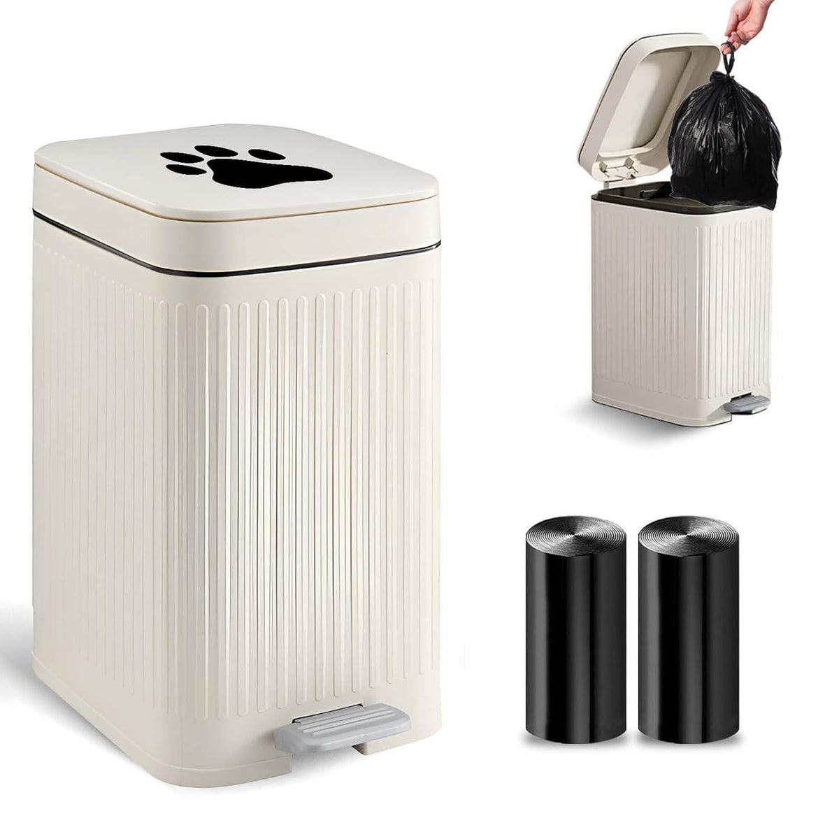 Kopuncare dog poop trash can outside with lid keeps yards tidy and odor controlled.