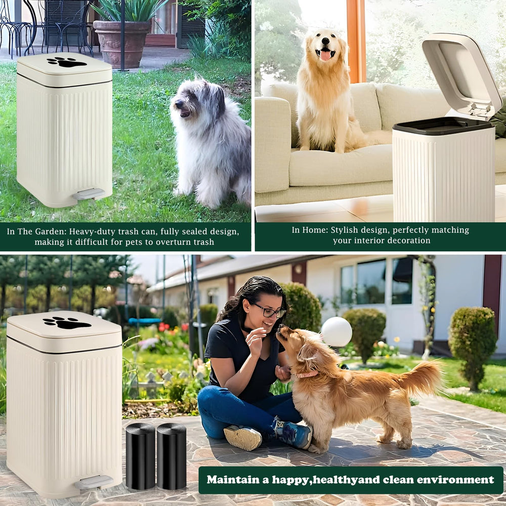 Kopuncare soft-close lid reduces noise when closing the can.
