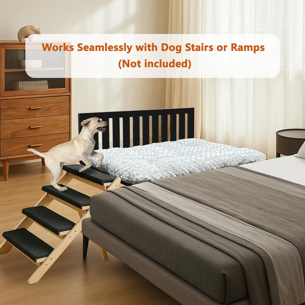 Koretech Beside Dog Bed elevated frame beside bed for easy, no-lift access.