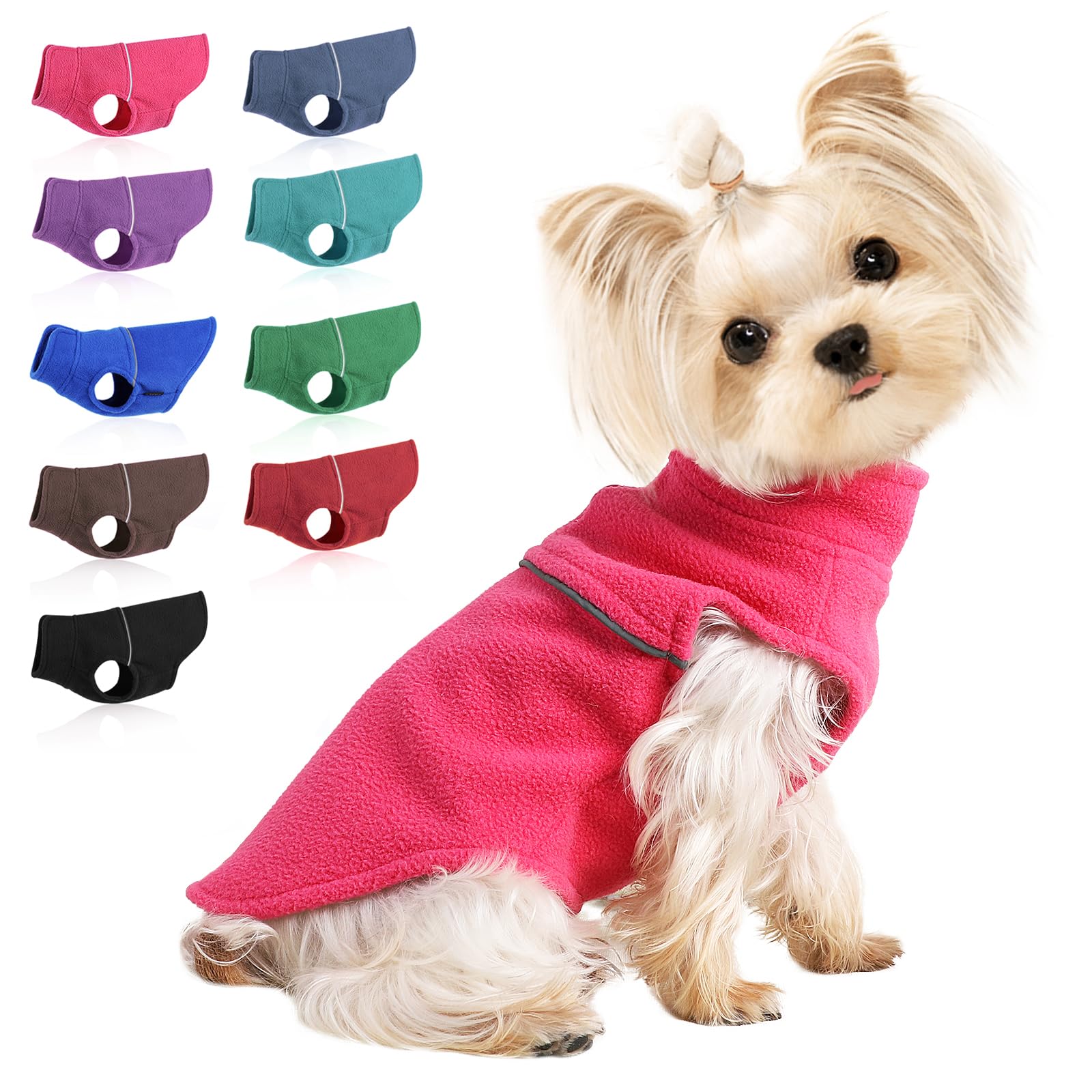 Kosiyi chaleco forro polar para perro pequeño frente cálido para paseos