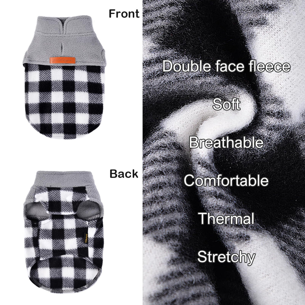 Kosiyi Chihuahua model wears plaid grey sweater for stylish warmth.