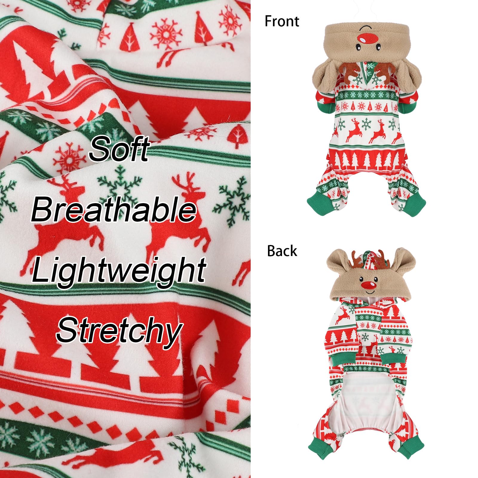 Kosiyi Christmas dog pajamas elk print adds festive charm to holiday photos