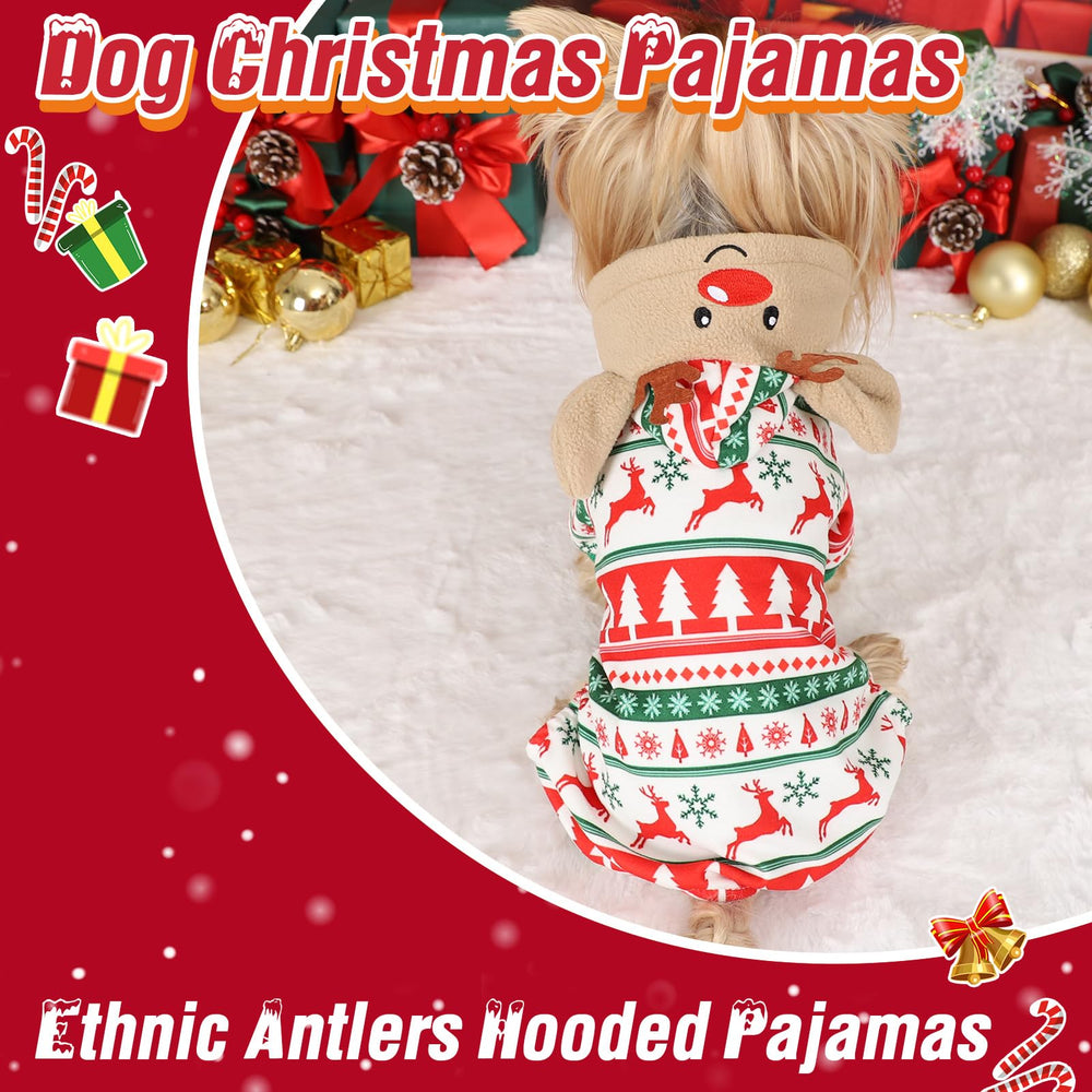 Kosiyi Christmas dog pajamas green color suits festive season photos