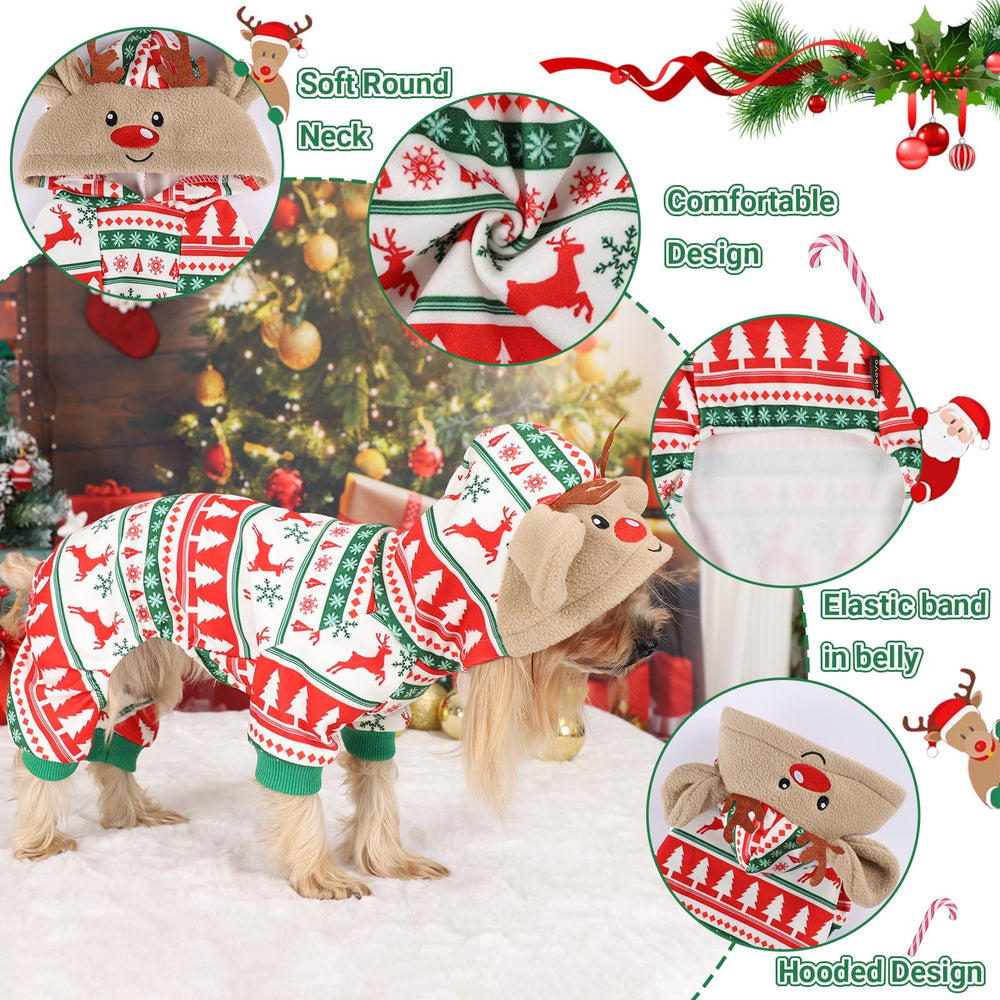Kosiyi Christmas dog pajamas stretchy cuffs provide secure fit and easy on off