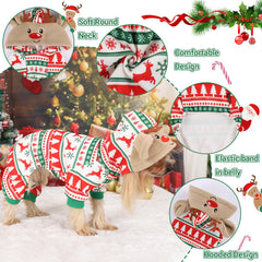 Kosiyi Christmas dog pajamas stretchy cuffs provide secure fit and easy on off