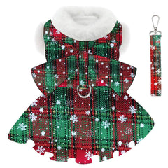 Kosiyi dog christmas sweater dress back view shows festive fit for small breeds.