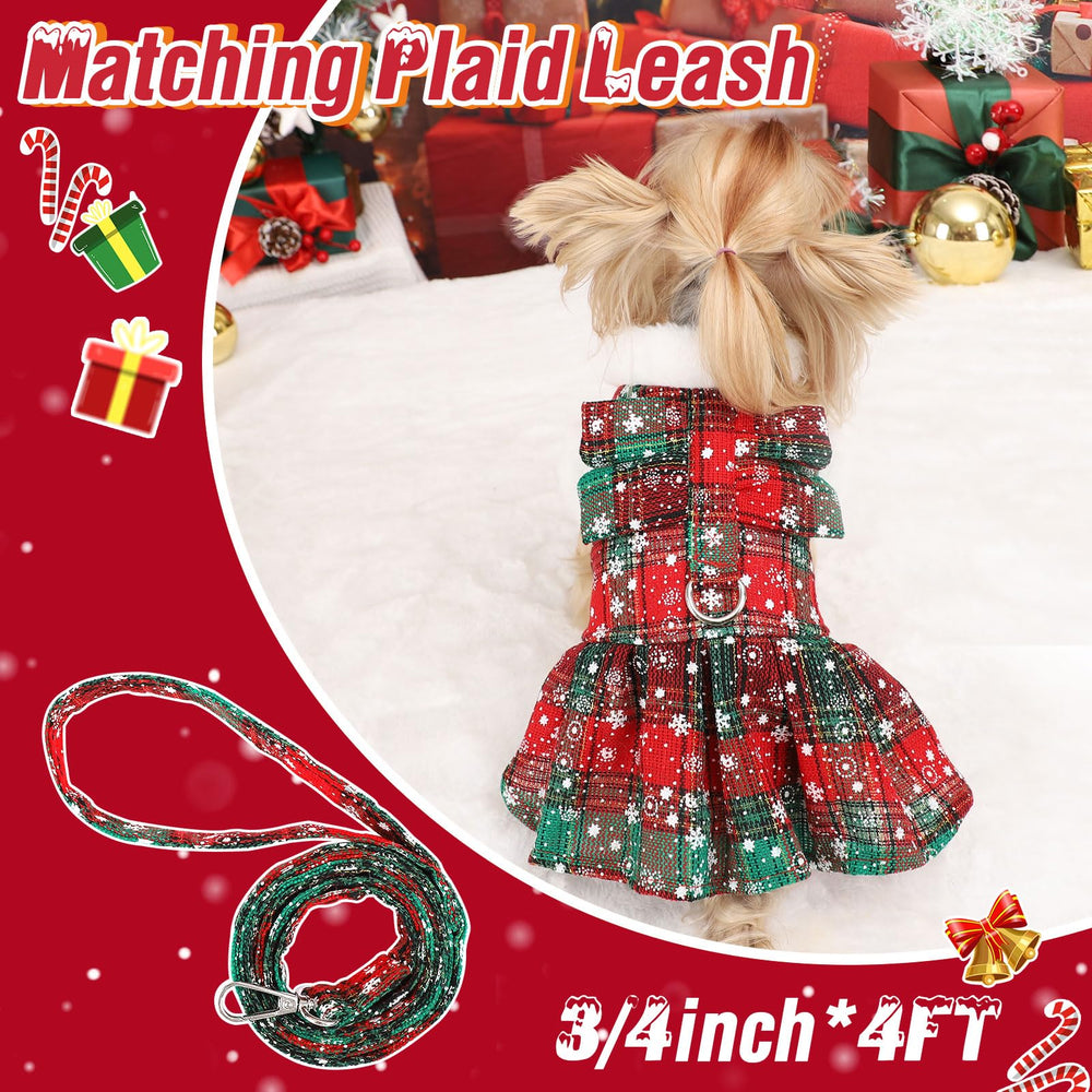 Kosiyi dog christmas sweater dress harness leash set shows integrated style and function.