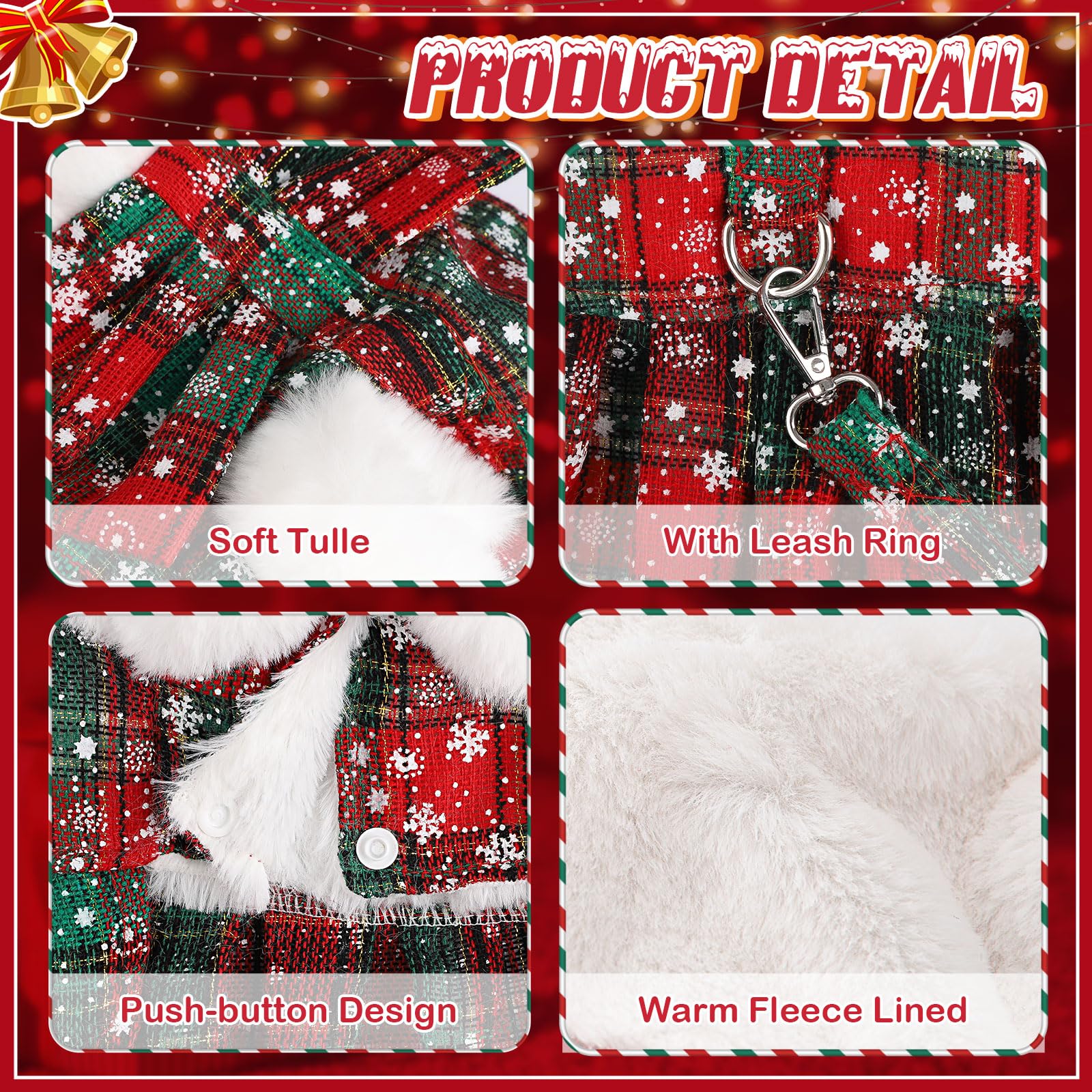 Kosiyi dog christmas sweater dress holiday photo-ready style for festive occasions.