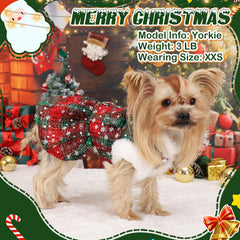 Kosiyi dog christmas sweater dress turtleneck warm fit for chilly winter walks.