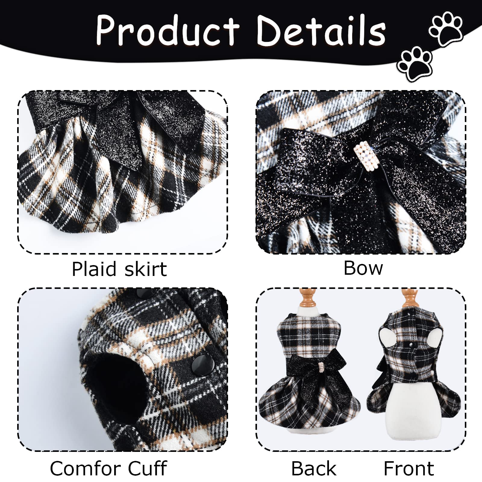 Kosiyi dog clothes ideal for photoshoots and occasions with plaid flair.