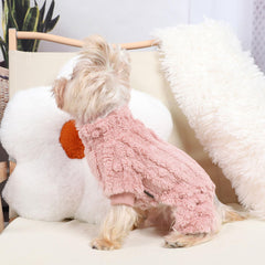 Kosiyi dog pajamas XXS light pink turtleneck detail adds warmth
