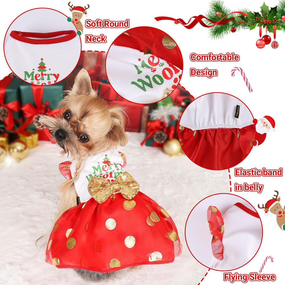 Kosiyi dog puppy-party-costume red; easy slip-on festive wear