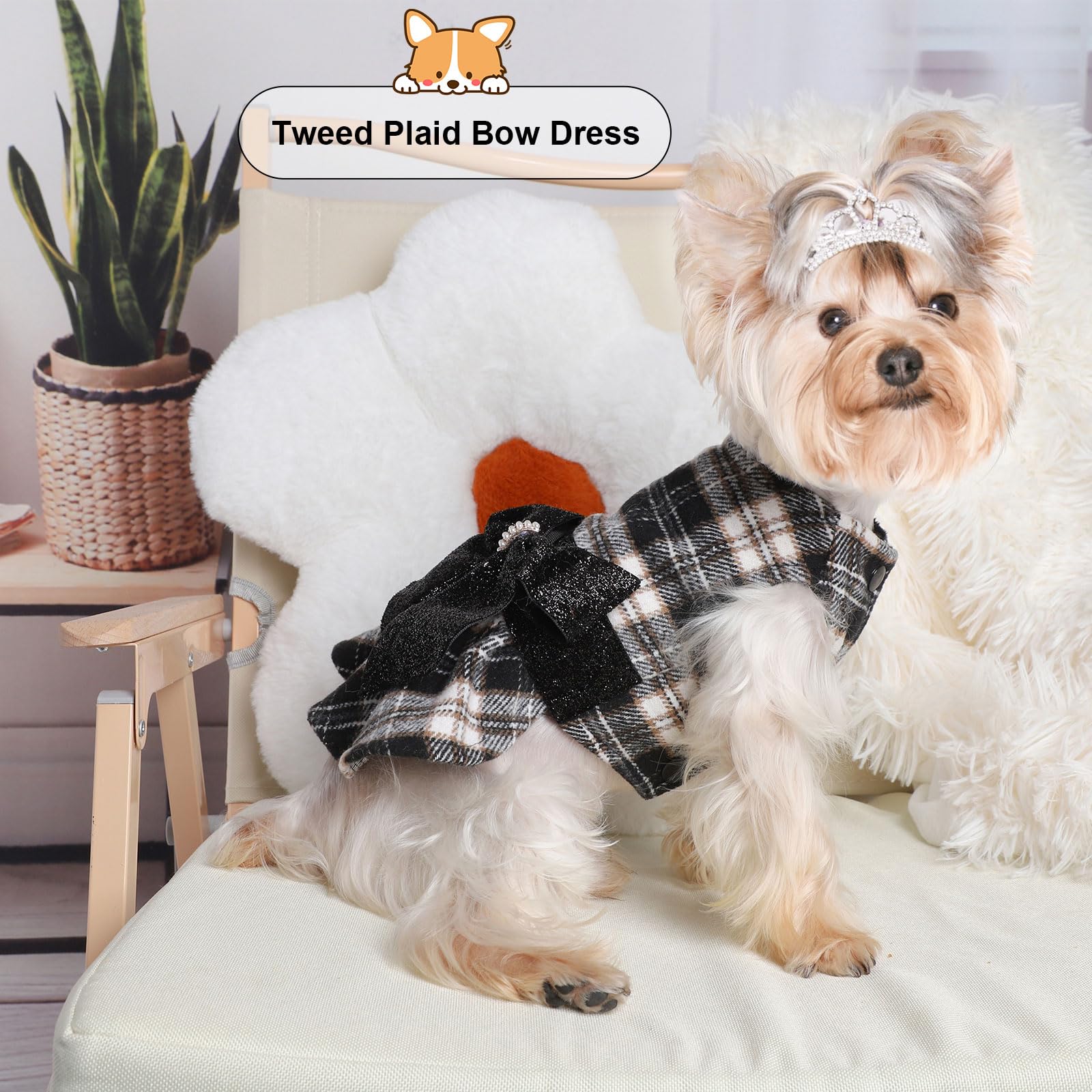 Kosiyi dog sweater dress belly cut enables easy potty breaks during walks.