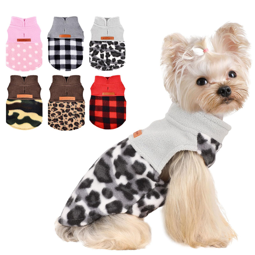 Kosiyi plaid fleece small dog sweater showcasing cozy winter warmth for tiny breeds