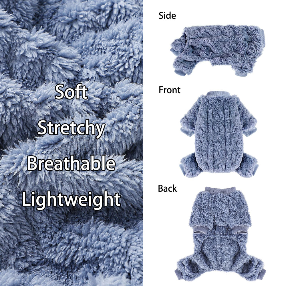 Kosiyi dog sweater pullover design makes on-off easy for sleepy mornings.