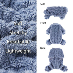 Kosiyi dog sweater pullover design makes on-off easy for sleepy mornings.
