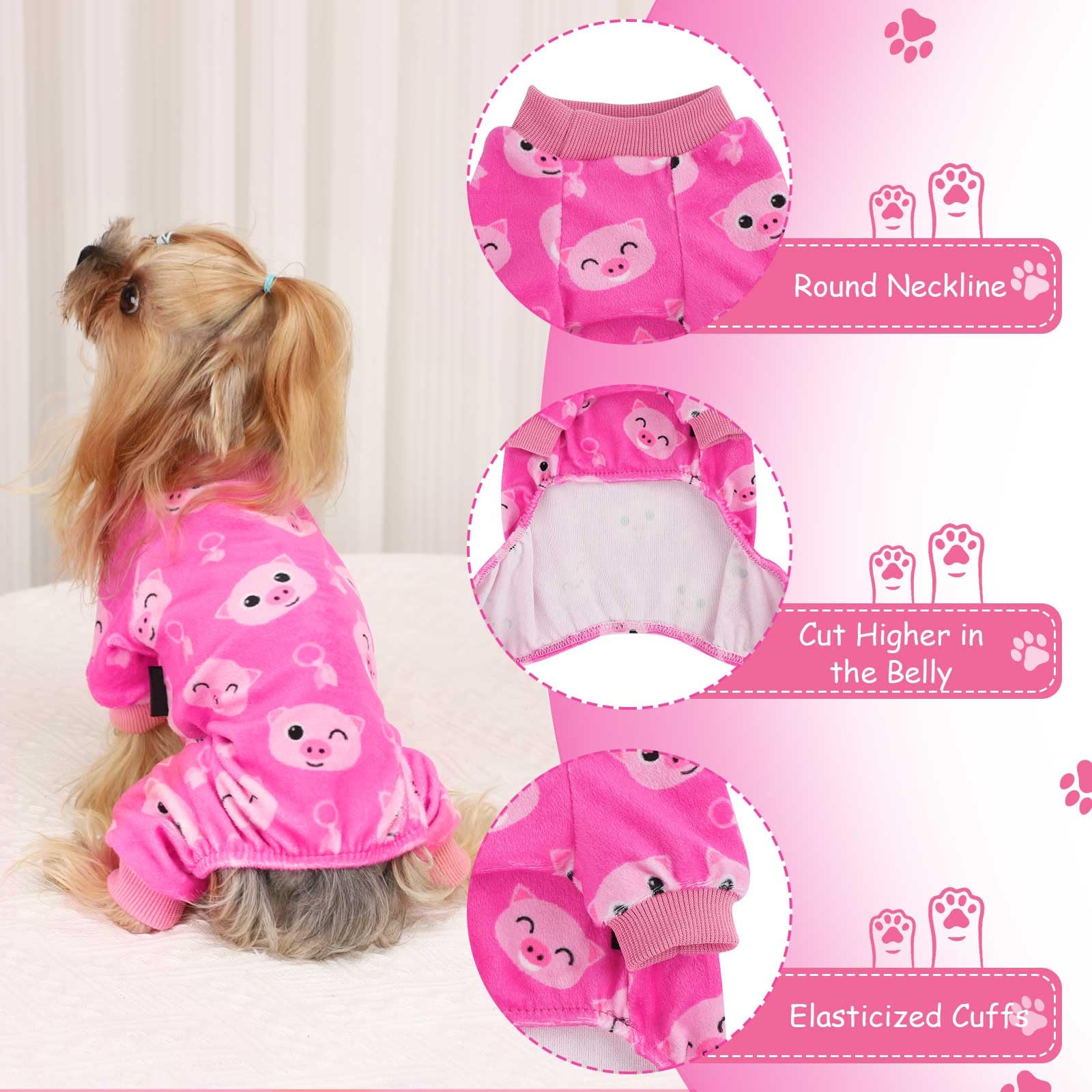 Kosiyi pijama para perro con diseño sencillo, fácil de colocar.