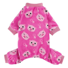 Kosiyi pijama para perro pequeño, vista frontal, mantiene al animal cálido y cómodo.