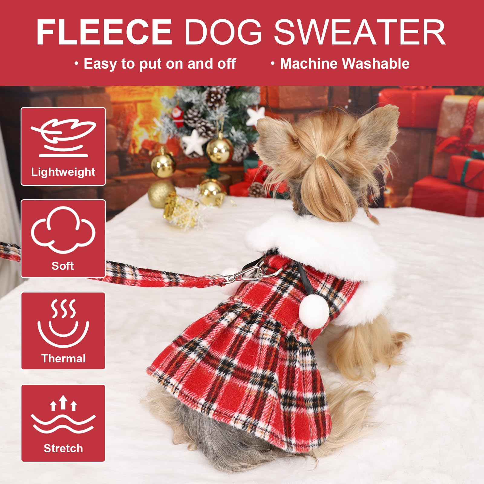 Kosiyi pullover design makes dressing quick, comfortable fit for small breeds.