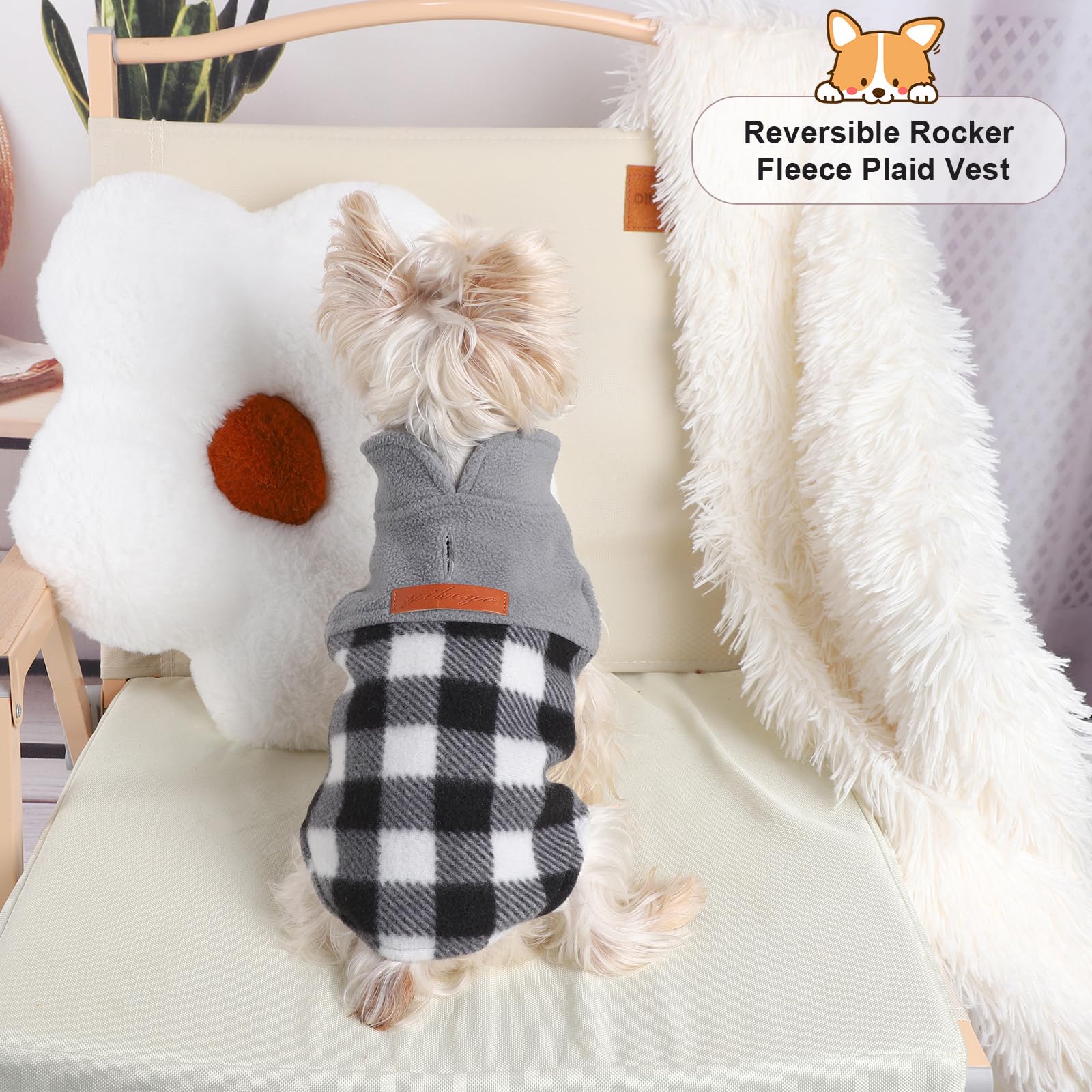 Kosiyi pullover dog sweater easy-on-off design avoids fur snagging.