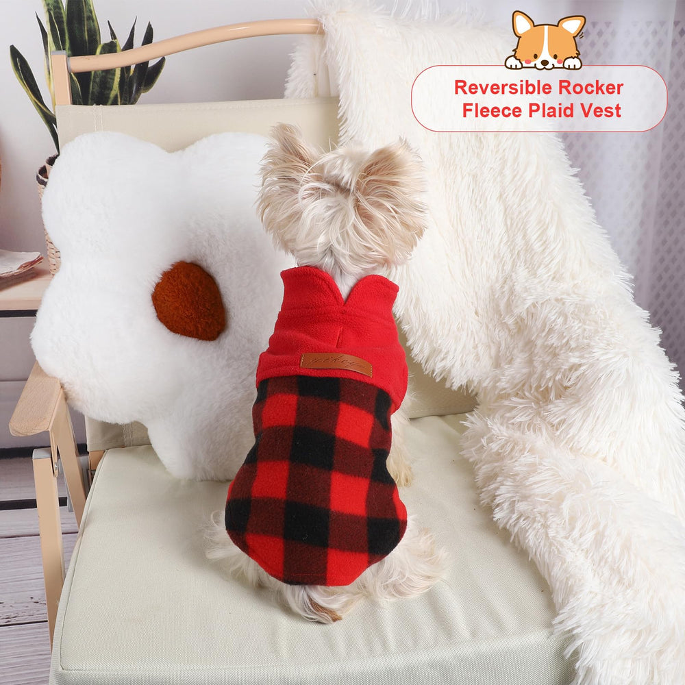 Kosiyi size M plaid sweater for teacup and chihuahua breeds.
