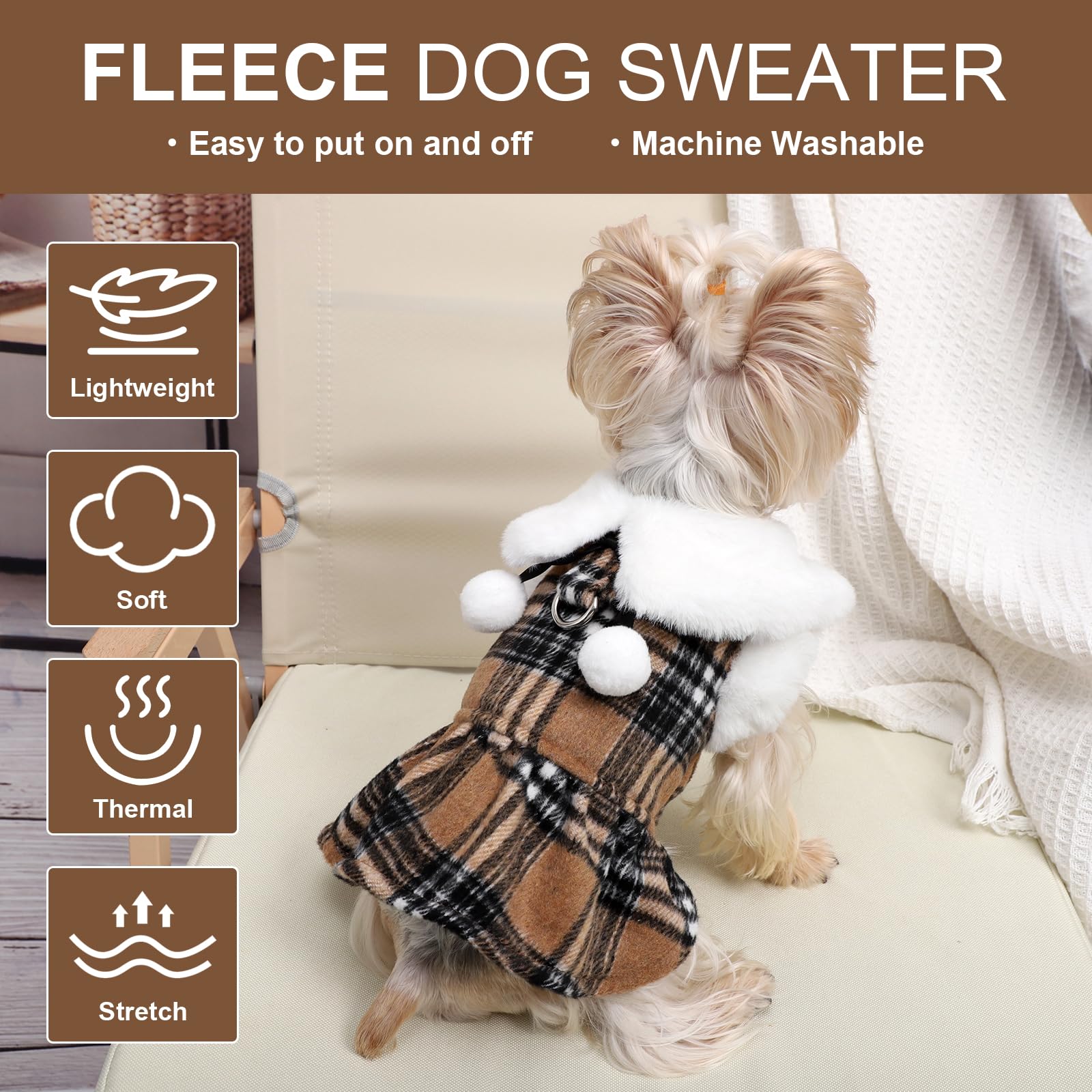 Kosiyi small dog pullover fit highlights easy on off design