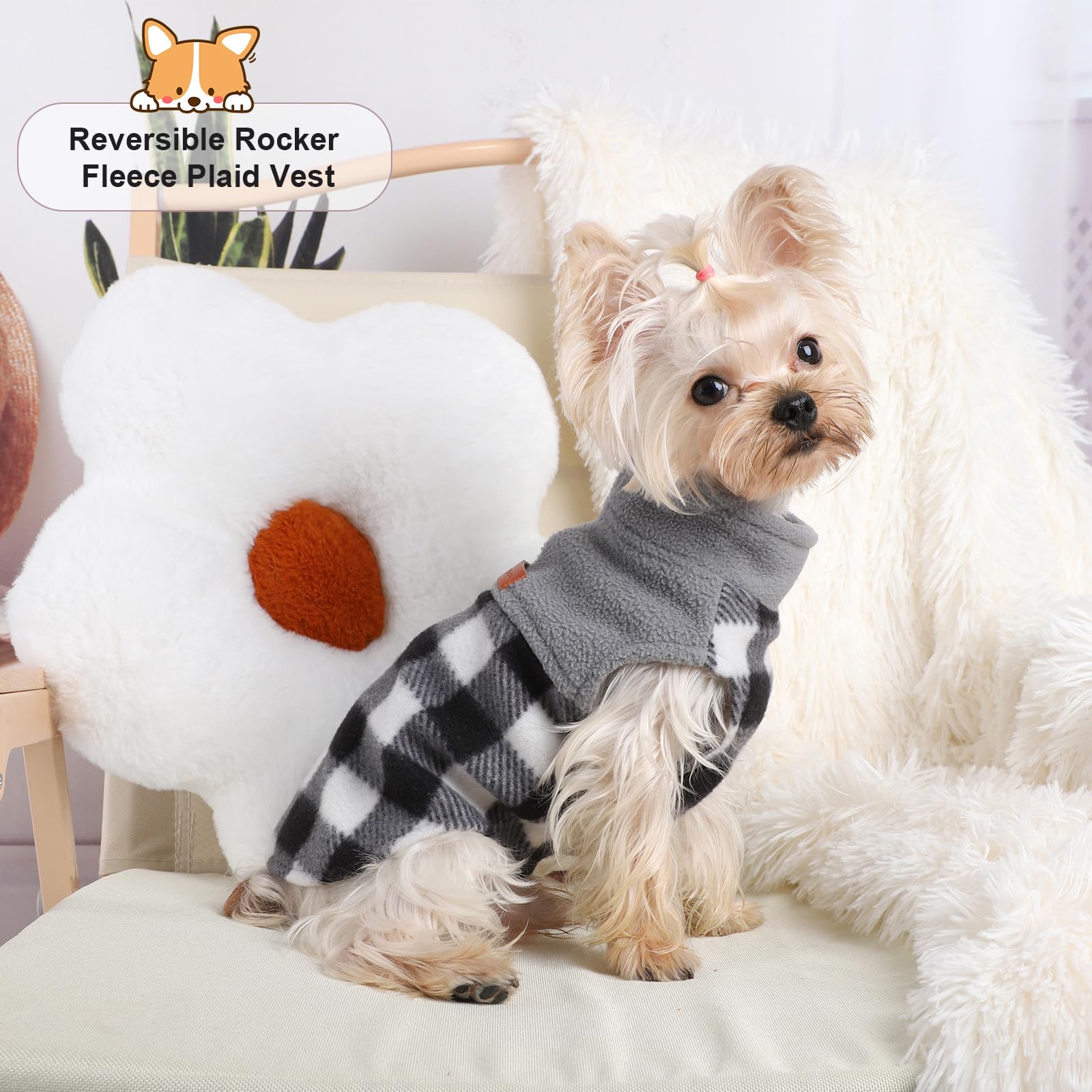 Kosiyi small dog sweater size chart helps find the right fit.