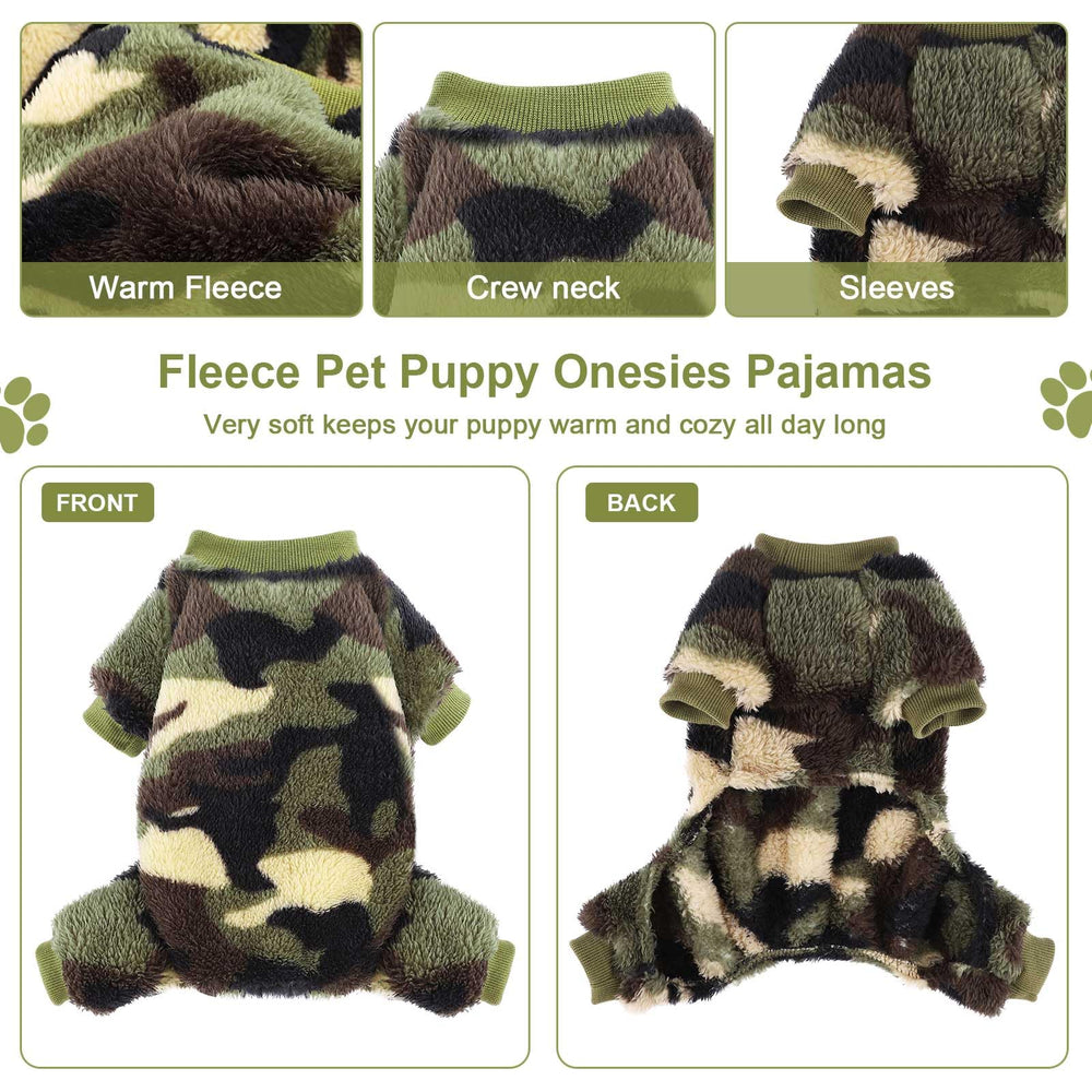 Kosiyi small dog sweater green camouflage keeps small pups warm outdoors.