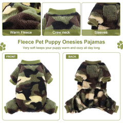 Kosiyi small dog sweater green camouflage keeps small pups warm outdoors.