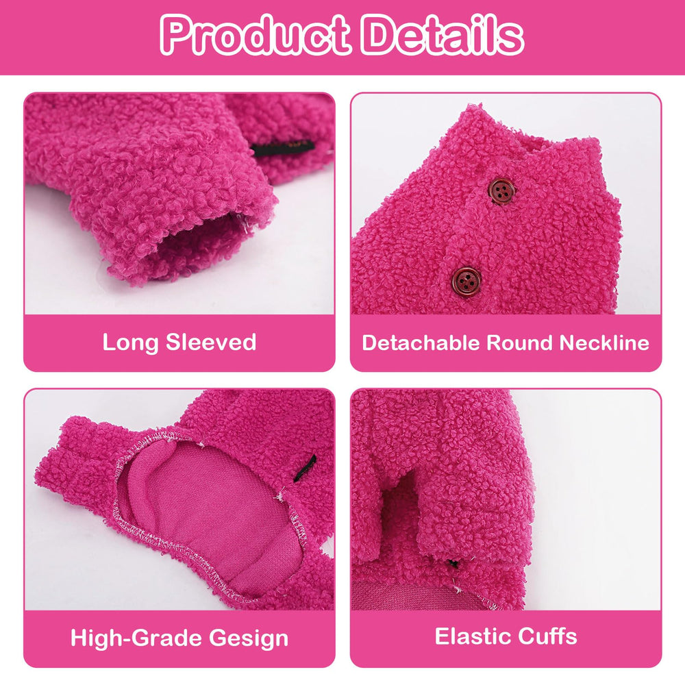 Kosiyi small dog sweater neck buttons closeup for easy on/off